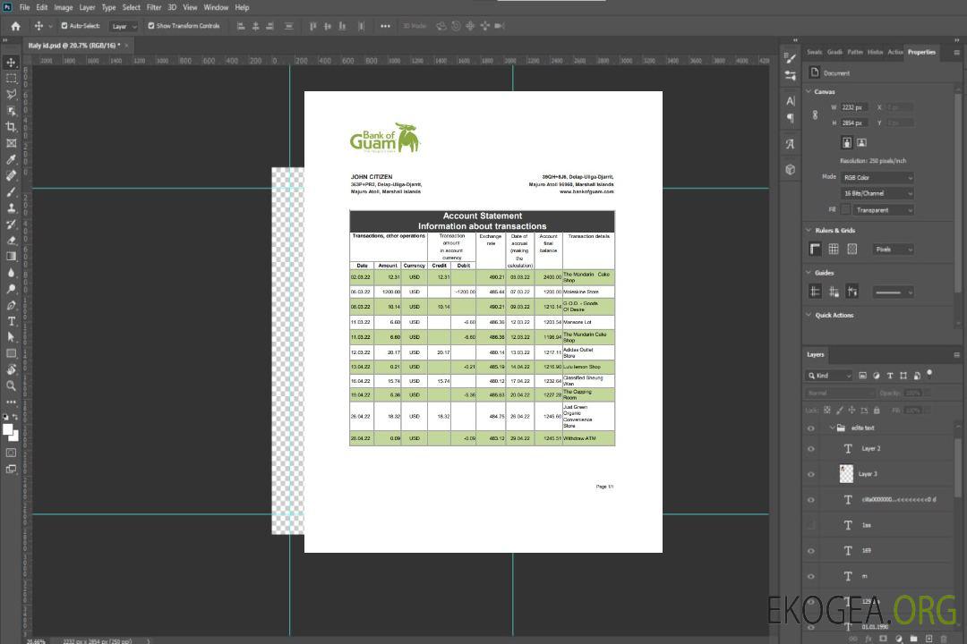 Relevé bancaire de la Banque des Îles Marshall de Guam xls template Relevé bancaire de la Banque des Îles Marshall de Guam xls template